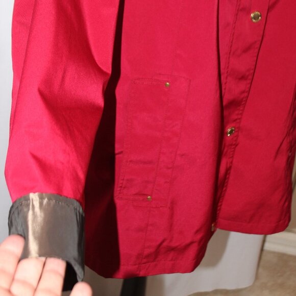 Gallery Petite Cranberry Red Hooded Raincoat - Picture 5 of 16